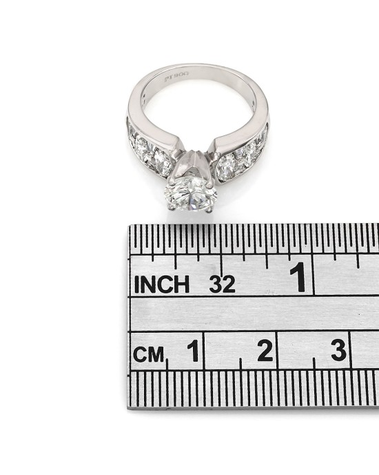GIA Certified Round Brilliant Cut Diamond Engagement Ring in Platinum